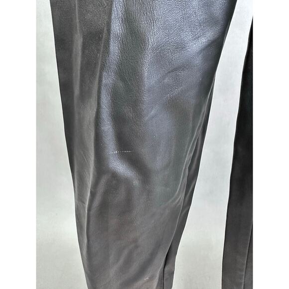 Banana Republic black faux leather pleated front ankle pants Size 4 mid rise - Picture 8 of 15